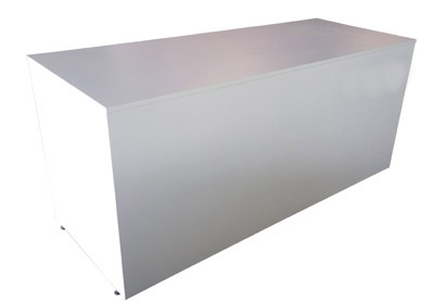 Messetheke Cateringtheke Klappbar KBS wei/matt lackiert mit Stellfen