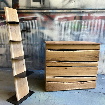 Theke Rustikal aus Eiche mit Totwurmlchern und Astlchern