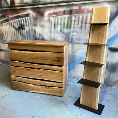 Theke Rustikal aus Eiche mit Totwurmlchern und Astlchern