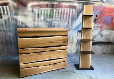 Theke Rustikal aus Eiche mit Totwurmlchern und Astlchern