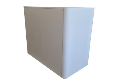 Messetheke Sideboard mit abgerundeten Ecken