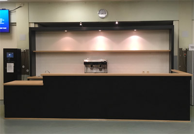 Thekenumbau mit Einbauten, Ausschankbereich neue Oberflche